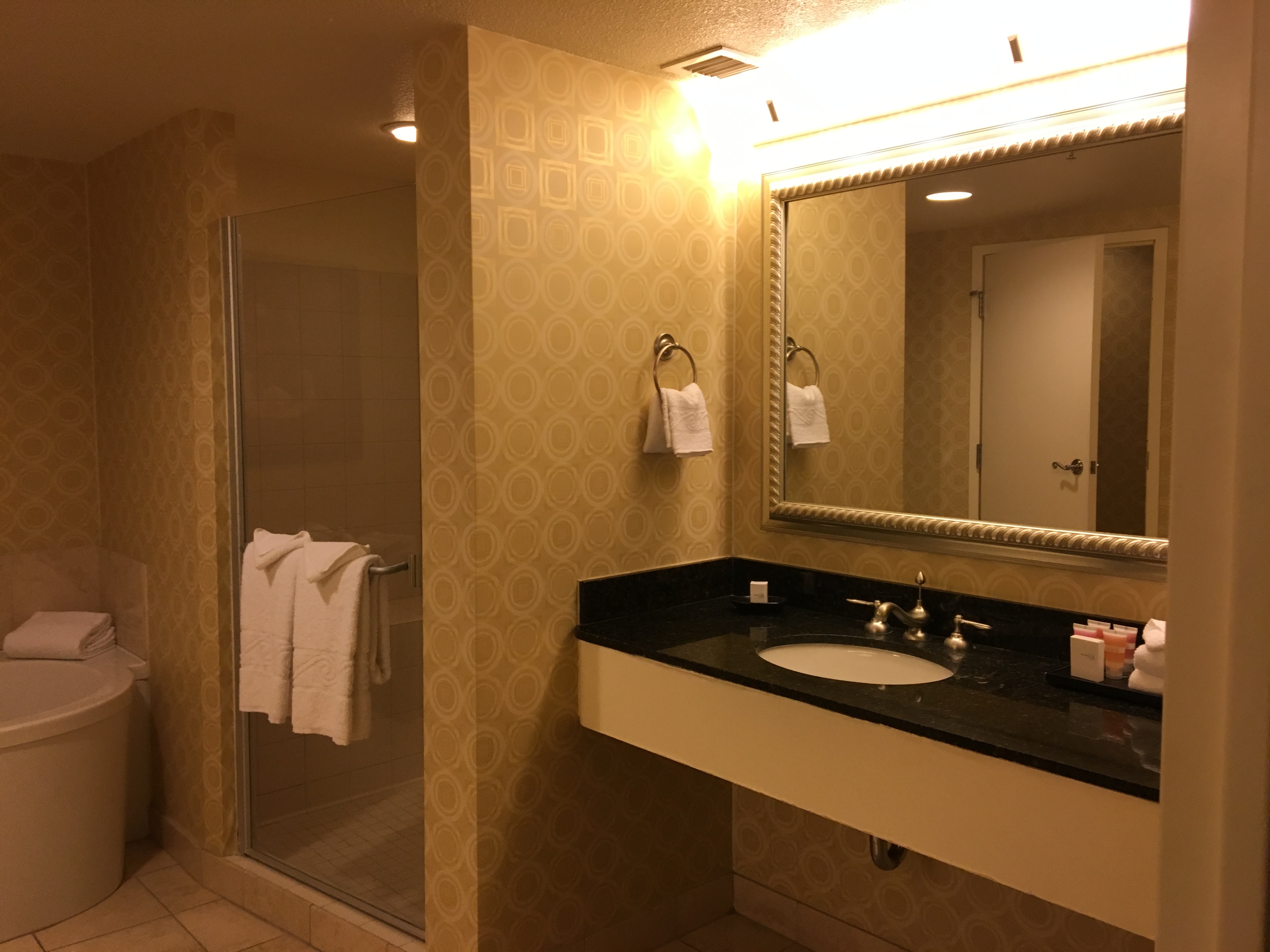 The view of one side of the Resort room bathroom