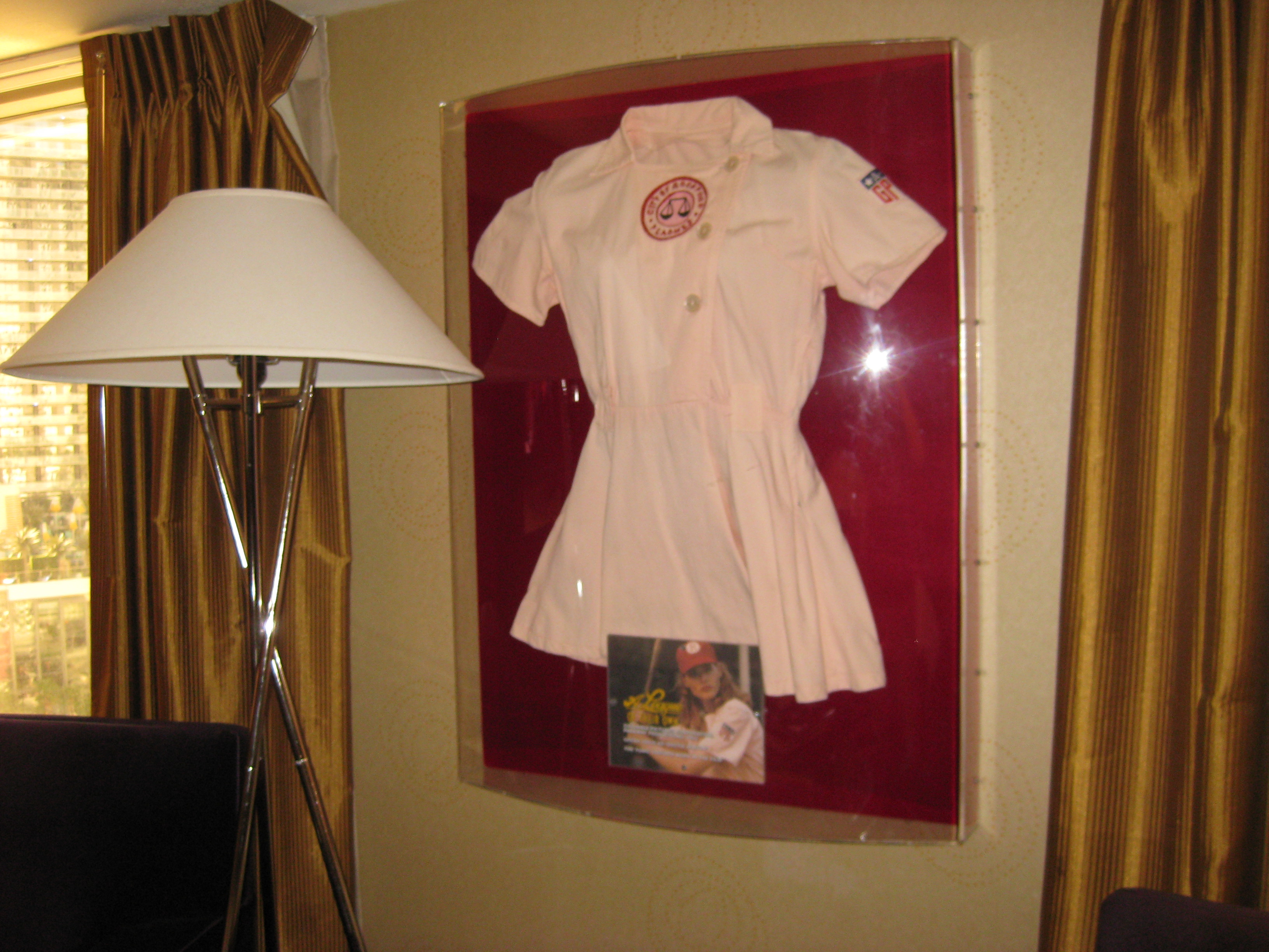 A different uniform in this room, that of the Rockford Peaches