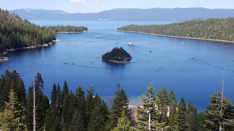 This is Emerald Bay, on the California side of the lake.