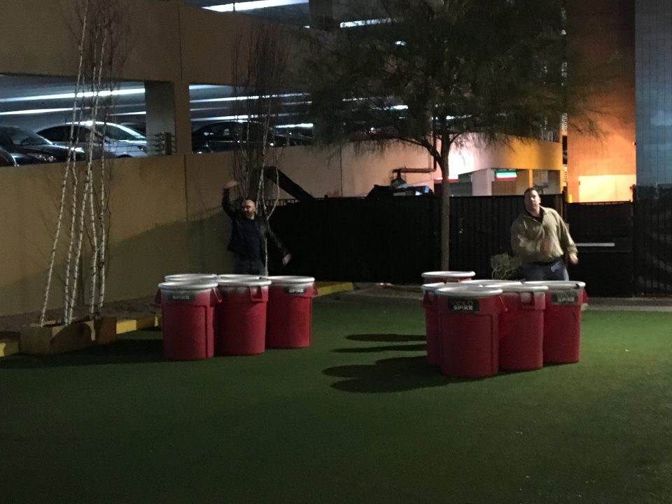 oversized beer pong at gold spike social club