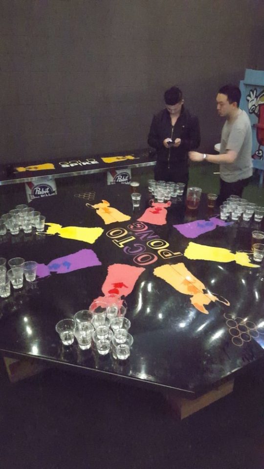 An image of the OCTO PONG during a busier time than when I was there at gold spike social club